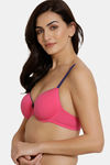 Zivame Padded Wired 3/4th Coverage T-Shirt Bra - Pink Yarrow — thumbnail 3